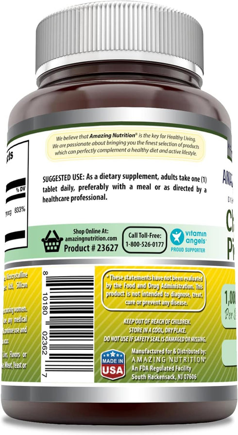 Amazing Formulas Chromium Picolinate | 1000 Mcg Tablets Supplement | Non-GMO | Gluten Free | Made in USA (1 Pack, 120 Count)