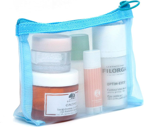 patu Widened Mini Zipper Mesh Bags, Size S, 5" x 4" x 2", 5 Pieces for Beauty Makeup Lipstick Organizer