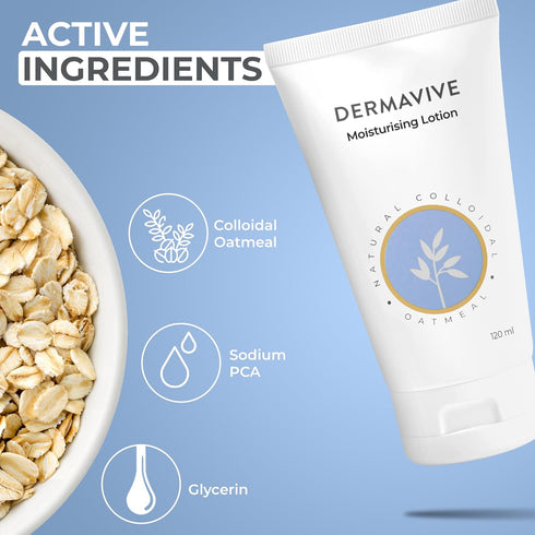 Moisturising Lotion 120ml - Hydrating Body Lotion with Natural Colloidal Oatmeal for Dry Skin