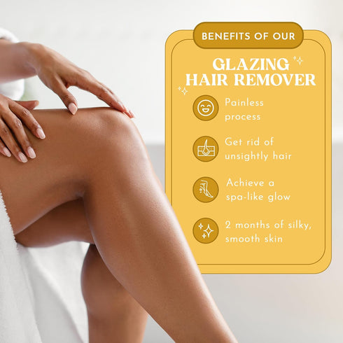 MOOM Organic Brazilian & Bikini Wax Kit, Hair Removal Glaze with Cucumber & Green Tea, Ideal for Sensitive Skin,