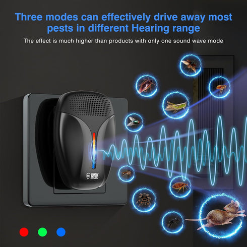 2024 Upgraded Ultrasonic Repeller & Insect Repeller, Ultrasonic for Roach, Rodent, Mouse, Bugs, Mosquito, Mice, Spider,