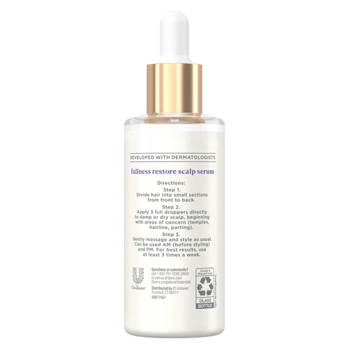 Dove Density Boost Fullness Restore Scalp Serum Scalp + Hair Therapy for Boosting Visible Hair Density, with Vitamin B3, Zinc and 0% sulfates, 2 oz