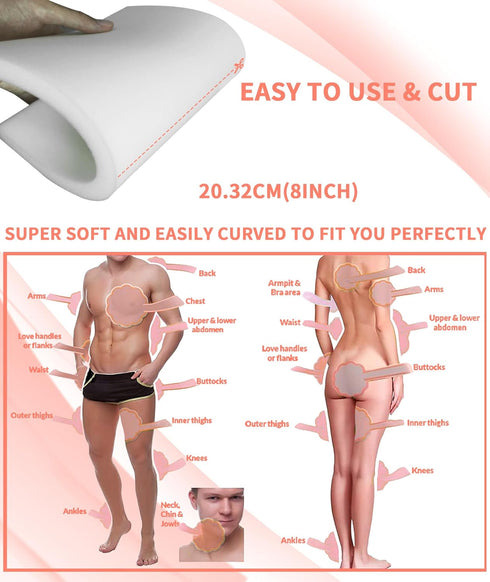 WENSSKKU 4 Pack Tummy 8" 11" Lipo Foam Pads Post Surgery Tuck for Lipo Recovery,Liposuction Surgery Foam Sheet