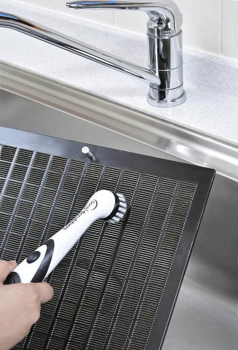 Sonic Scrubber – Super Electric Cleaning Brush | 3 Heads & 4 Multi-Firm Pads for Tile, Grout, Kitchen, Bathroom