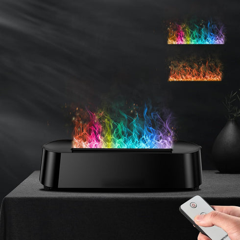 Colorful Flame Fire Diffuser Humidifier with Remote Control, Ultra-Quiet Aroma Essential Oils