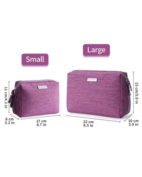 Narwey Small Makeup Bag for Purse, Mini Cosmetic Pouch with Compartments for Women (Small, Purple)