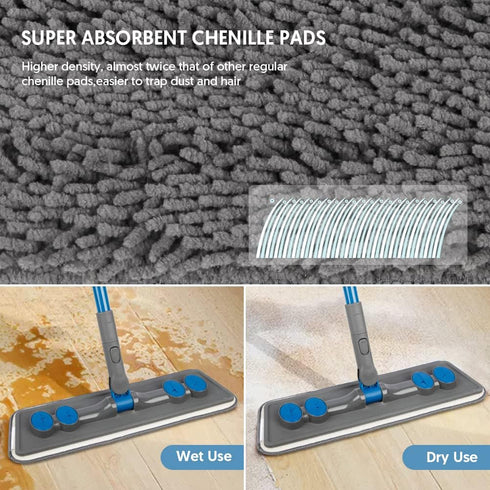 Microfibre Floor Mop for Cleaning Floors | FORSPEEDER Flat Mop for Laminate, Wooden, and Tile Cleaning