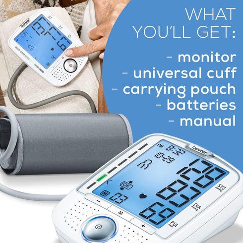 Beurer BM50 Talking Upper Arm Blood Pressure Monitor, Digital Machine with Automatic Cuff