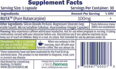 Daily De-Caffeinate: Potent Caffeine Eliminator, Natural Acting Non-Addictive Reducer for Coffee Lovers