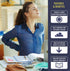 DMI Sloping Back Foam Seat Cushion - Coccyx Pain Relief, Navy, 16 x 18 x 2 – 4 Inches, With Cover