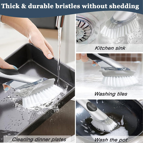 Dish Cleaning Soap Dispensing Brush Refills for OXO - 8 Pack Brush Head Replacement for Scrubber (Grey)