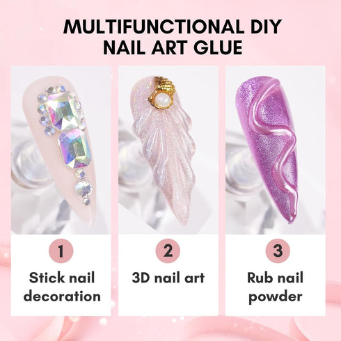 Makartt Nail Rhinestone Glue - Super Strong Gel Nail Glue for Nail Charm 3D Nails Bling Gel (30ML)