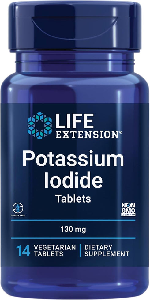 Life Extension Potassium Iodide 130mg, 14 Tablets for Health Support