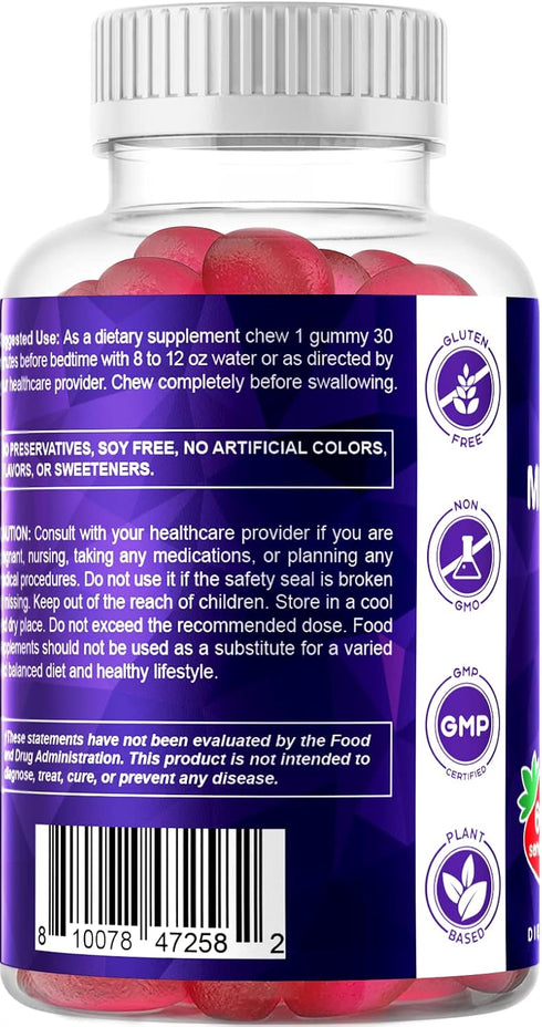 Vitamatic Sugar Free Melatonin 30mg per gummy, 60 Vegetarian Gummies, Non-Habit Forming Supplement