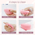 BEAKEY Flat Duo Makeup Sponge Set of 6 - Super Soft 0 Latex Blending Sponge for Flawless Application, Pink