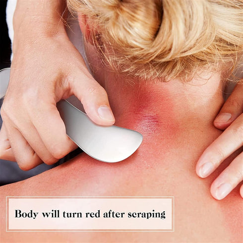MObyat 1Pcs 2) Stainless Steel Gua Sha Scraping Massage Tool, Muscle Scraper Physical Therapy for Soft Tissue for Back