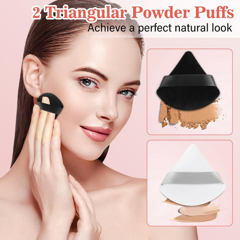Professional 20PCs Makeup Brush Set, LUXBRU with Foundation, Eyebrow, Blending Brushes, Travel Case & 2 Powder Puff