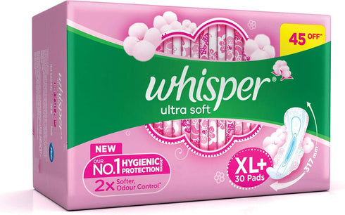 WHISPER 30 Ultra Soft Sanitary Pads - Pieces (XL Plus)