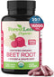 ForestLeaf Beet Root Capsules, 1000mg 20:1 Extract with Ginger and Grape Seed, Supports Blood Flow and Energy (120