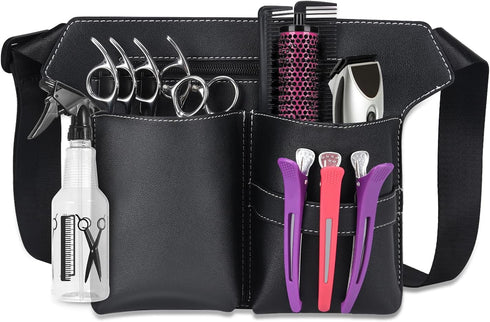 Noverlife Hairdresser Scissor Bag, Barber PU Leather Waist Pouch for Professional Hairdressing Tools