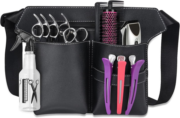 Noverlife Hairdresser Scissor Bag, Barber PU Leather Waist Pouch for Professional Hairdressing Tools