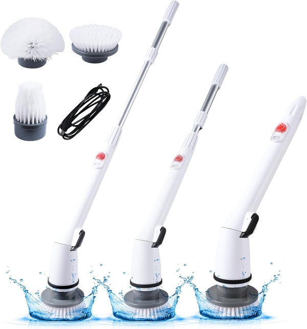 REECOO Cordless Electric Spin Scrubber,380RPM High Speed Rotation,Fast Charging-Long Lasting,Power Scrubber with