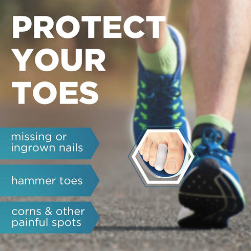 Homergy Original Soft Gel Toe Cap, 6 Small Toe Protectors for Women & Men, Relief from Missing/Ingrown Toenails