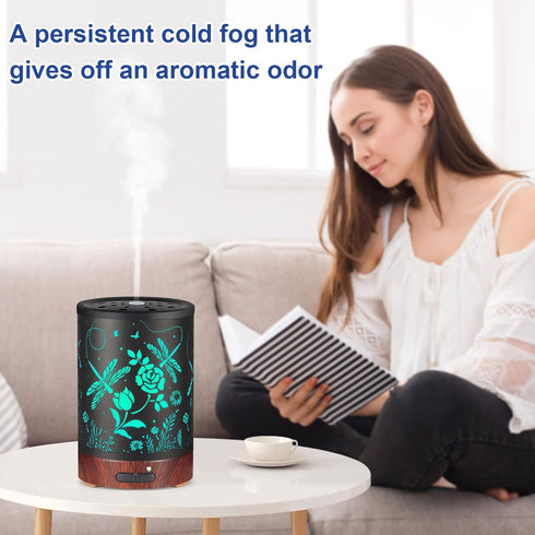 with7 Essential Oil Diffuser- Aromatherapy Diffuser Colors Light and Auto-Off for Women Metal Cool Mist Humidifier