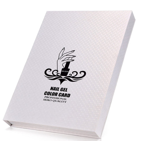 Noverlife Professional 216 Nail Colors Chart, White Nail Gel Polish Display Book for Nail Art Salon