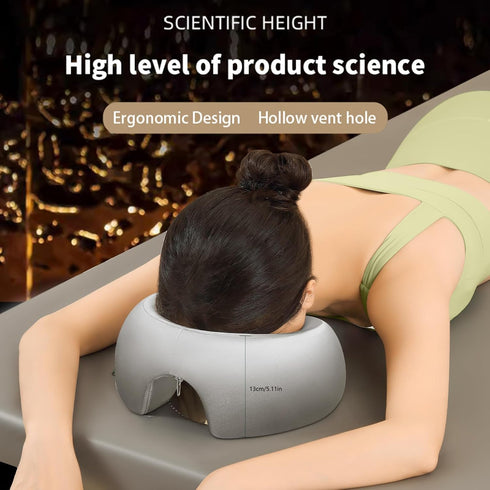 Memory Foam Prone Massage Pillow - Ergonomic Face Down Pillow for Massage Table, Home Sleeping & Post-Surgery Recovery