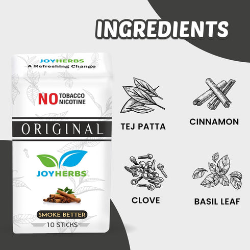 Regular Natural Herbal Cigarettes - Blend of Herbs, Tobacco and Nicotine Free, 1 Pack with 10 Smokes