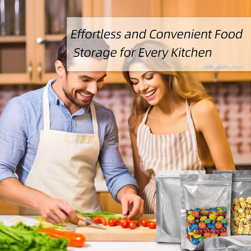 4"x 6" 30 Packs Mylar Bags for Food Storage, Reusable Bags with Window for Long Term Storage