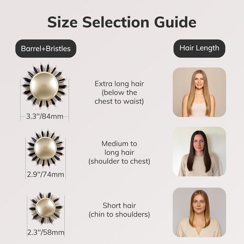Sndyi 1.3 Inch Small Round Brush for Blow Out, Nano Thermal Ceramic Ionic Hair Brush with Boar Bristles