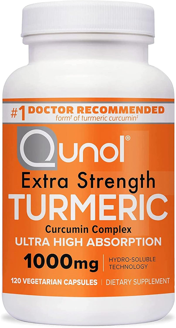 Qunol Turmeric Curcumin Supplement 1000mg with Ultra High Absorption, 120 Count for Joint Support