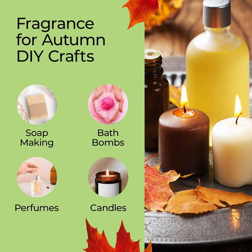 Good Essential - Professional Fall Spice Fragrance Oil 10ml for Diffuser, Candles, Soaps, Lotions, Perfume 0.33 fl oz