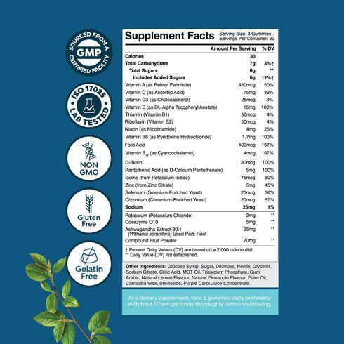 Men's Multivitamin Gummies with Superfood Complex - Daily Multivitamin for Men Gummies with CoQ10 and Ashwagandha for Energy and Immune Support - Adult Multivitamin Gummy with Essential Minerals