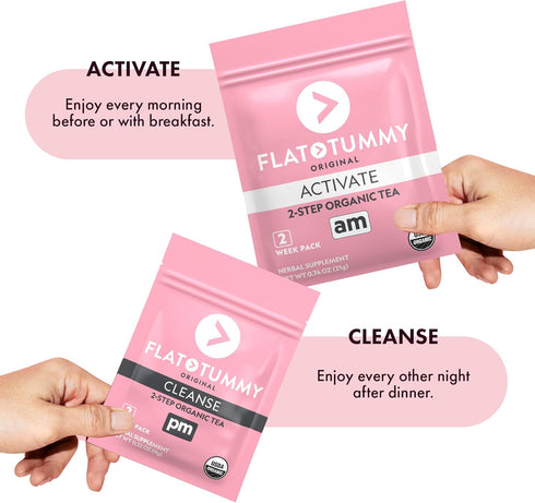 Tummy (2 2-Step Flat Detox Tea Week Program) Detox Tea to Boost Energy & Reduce Bloating* - All Natural Detox Cleanse