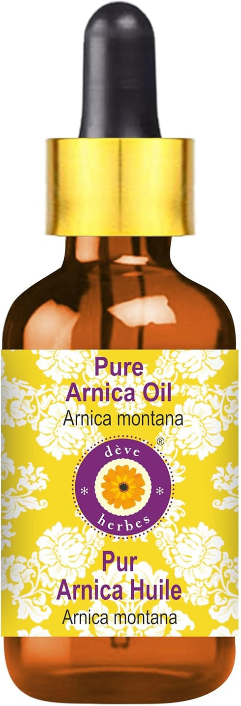 Deve Herbes Arnica Oil (Arnica Montana) - Infused Pure Oil with Glass Dropper for Facial Care, 15ml (0.50 oz)