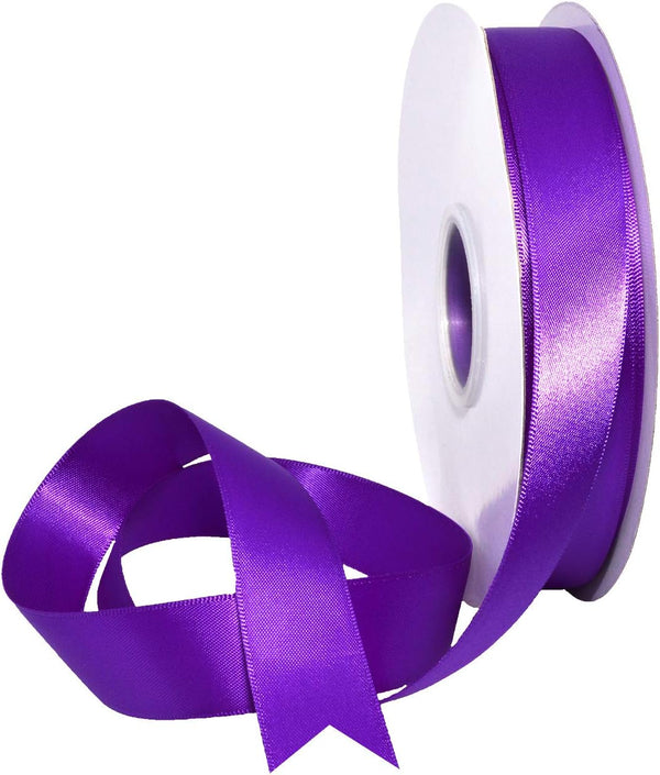 Morex 7/8" X 50 YD Double Face Satin Ribbon - Purple for Gift Wrapping, Birthday Cards, Crafts, Wedding Gifts