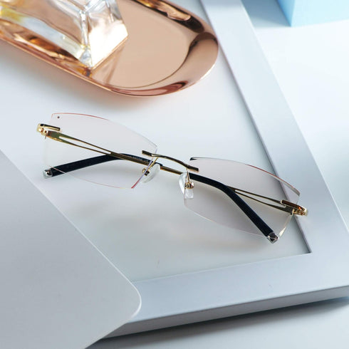 LifeArt Blue Light Blocking Glasses, Anti Blue Rays, Stylish Rimless Frame for Men and Women