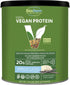 Biochem Country Life Vegan Protein Powder, 20g Pure Plant-Based Protein, Vanilla, 1.5 lb