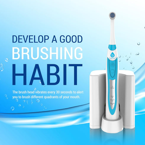 Pursonic S330 Deluxe Electric Toothbrush - Ultra Whitening Oscillating Rechargeable Battery Toothbrush for Adults with Dock Charger & 12 Brush Heads (Value Pack) (White)