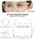 AEZUNI Large Square Reading Glasses for Women, Clear Frame Readers, Available in 1.0 to 3.5 (Transparent, 250)