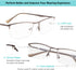LUR READING GLASSES 3 Pack Half-Rim Metal Readers (Gunmetal)