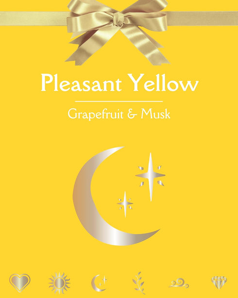 Pet Odor Candle | Grapefruit & Musk w/Gold Moon & Stars Symbol | Pleasant Yellow Candle for Pet Odor Eliminator, Soy