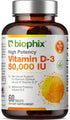 biophix Vitamin D-3 50000 IU, 60 Tablets, High-Potency for Strong Bones & Immune Health