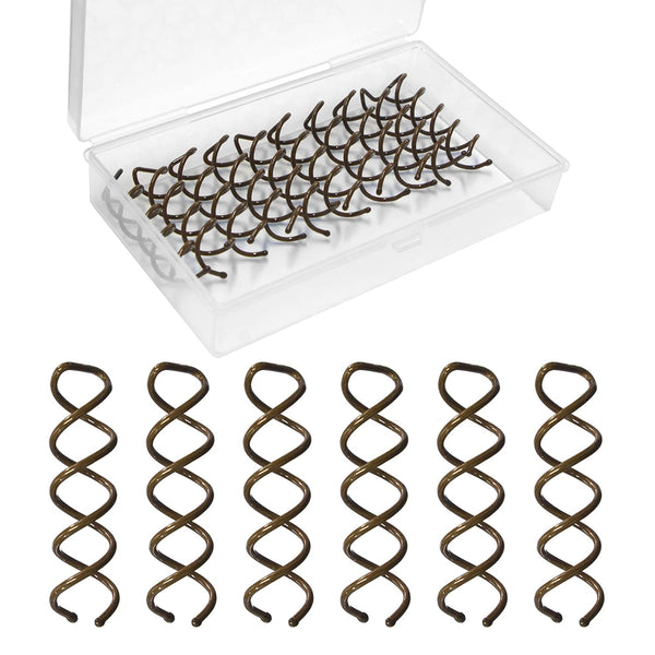 Spiral Bobby Pins Brown, 20 Pcs Premium Spin Pins for Hair with Storage Tin, Non Scratched Twist Screw