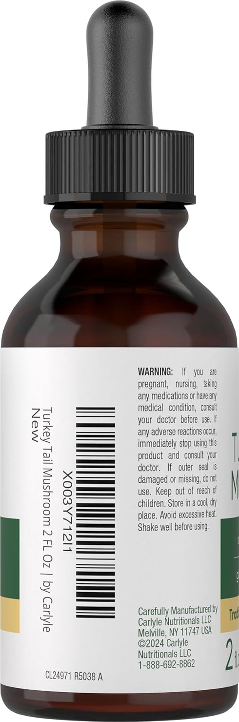 Carlyle Turkey Tail Mushroom Liquid Extract | 2 FL Oz | Vegetarian Tincture | Non-GMO, Gluten Free
