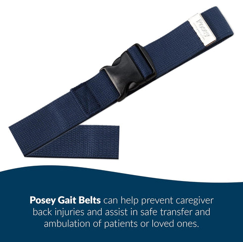 TIDI Posey Quick-Release Gait Belt, Navy Blue, 52” – Walking Belt & Gait Belt – Quantity: 1 – Medical Supplies for Nurses, Physical Therapy & Home Care (6528Q)