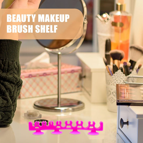 1Pcs Silicone Makeup Brush Holder, Cosmetic Brush Drying Rack with Suction Cup for Display Stand